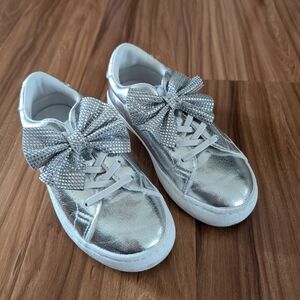 Zara Kids Silver Sneakers with Bow